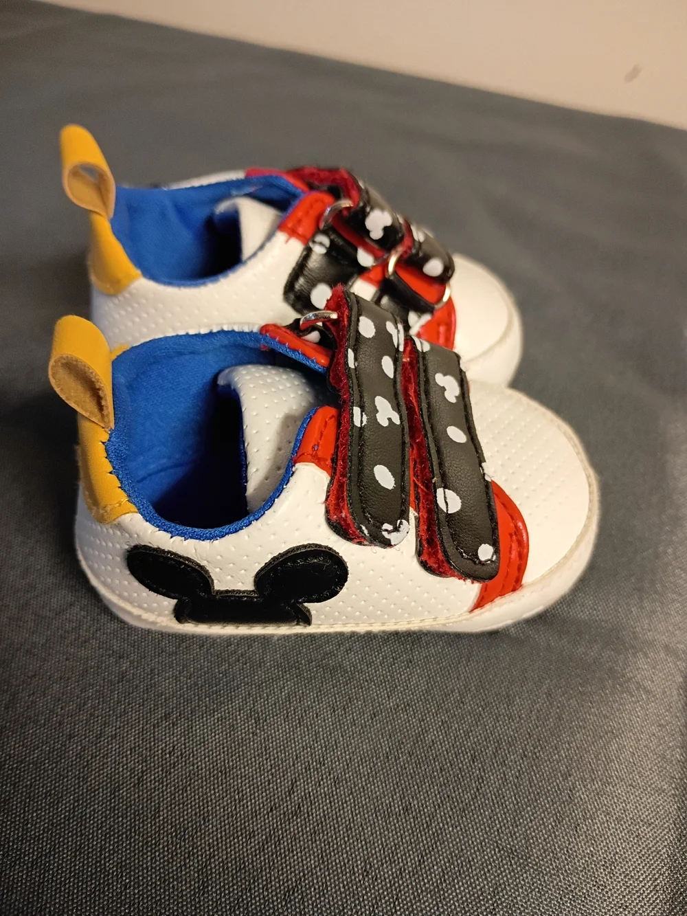 Baby White & Red Character Velcro Sneakers